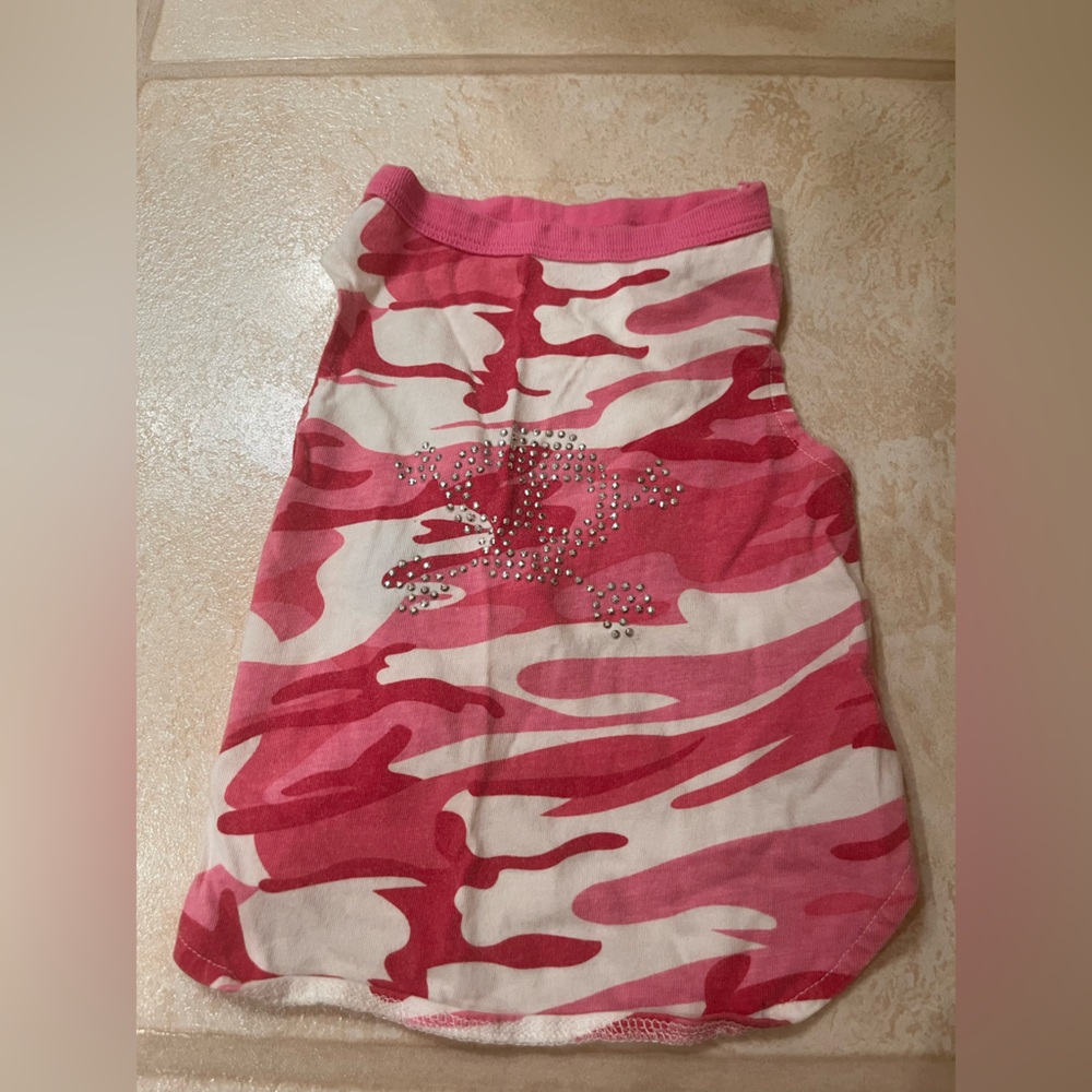 Boots & Barkley Pink Camo Dog Dress w/Skull Rhinestones on Front